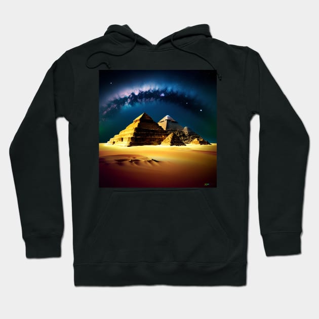 Cosmic Pyramid Surreal Landscapes Dreamcore 59 Hoodie by Benito Del Ray